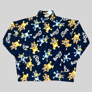 Bluey & Bingo Fleece Jacket Adult Large Unisex Polar Pullover Pockets Disney NEW
